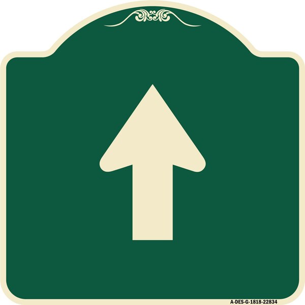 Straight Thru Straight Thru Symbol Heavy-Gauge Aluminum Architectural Sign, 18" x 18", G-1818-22834